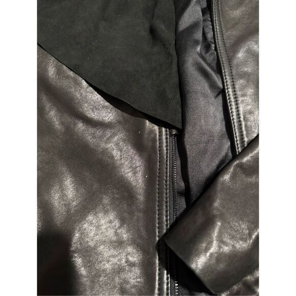 Diane Von Furstenburg 100% Leather Ruffle moto jacket 10 - Picture 10 of 13